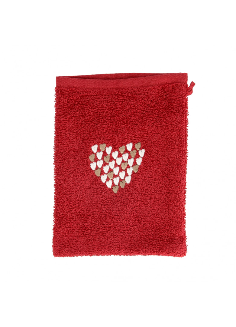 Gant de toilette en coton rouge Gant de toilette en coton rouge