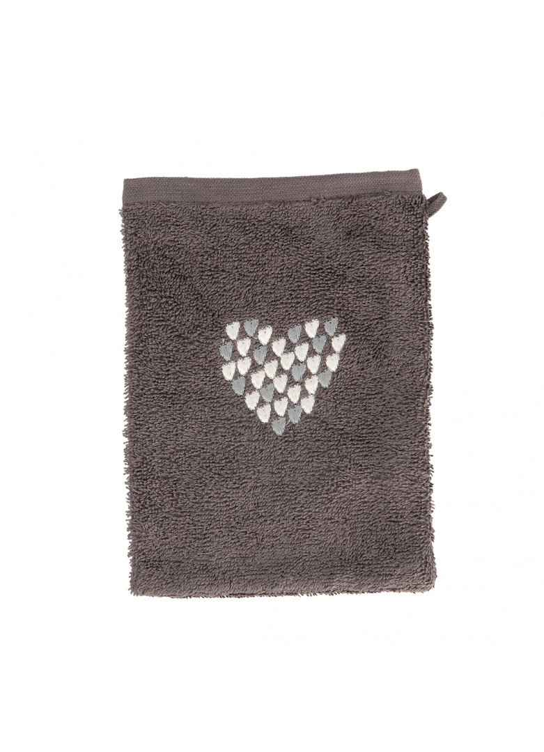 Gant de toilette en coton gris Gant de toilette en coton gris