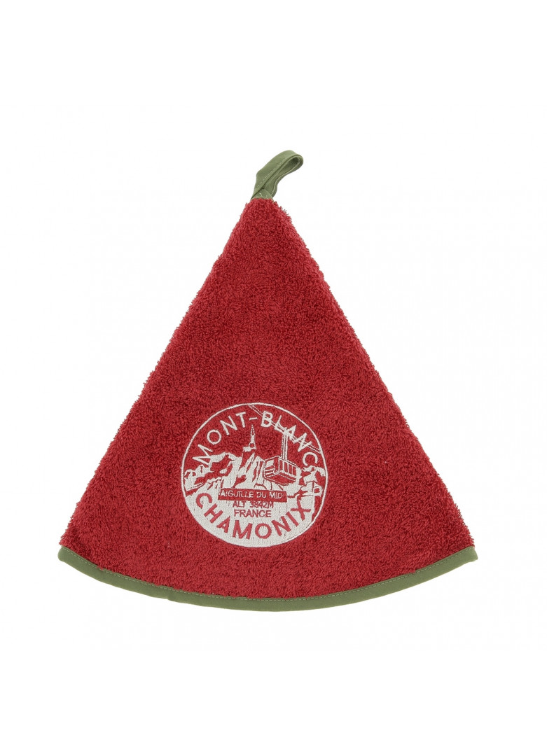 Torchon demi-lune en coton rouge 70cm Torchon demi-lune en coton rouge 70cm