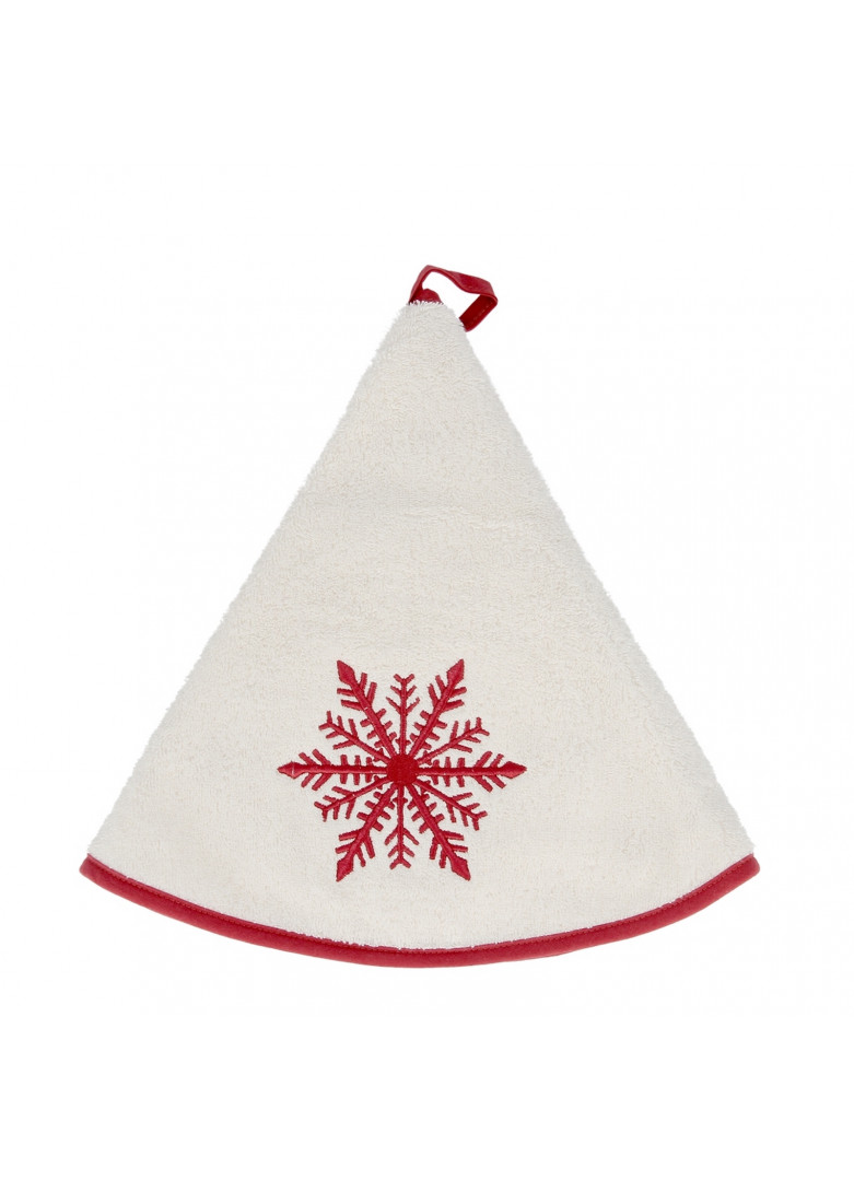 Torchon demi-lune en coton crème 70cm Torchon demi-lune en coton crème 70cm