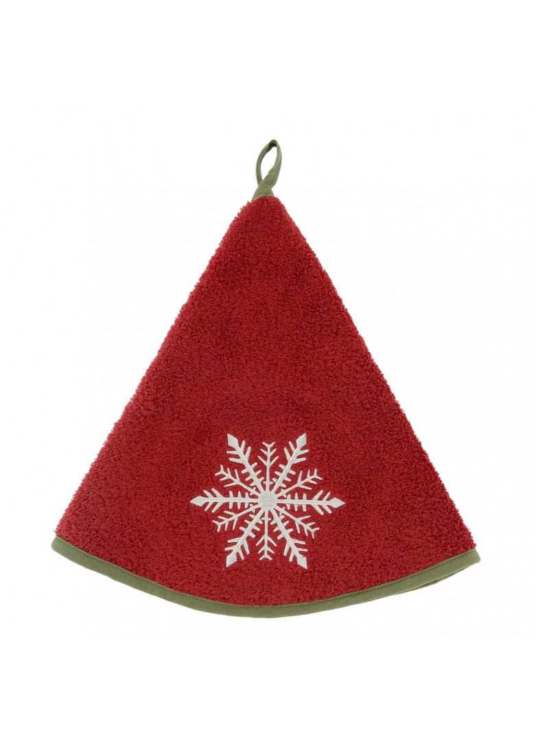 Torchon demi-lune en coton rouge 70cm Torchon demi-lune en coton rouge 70cm