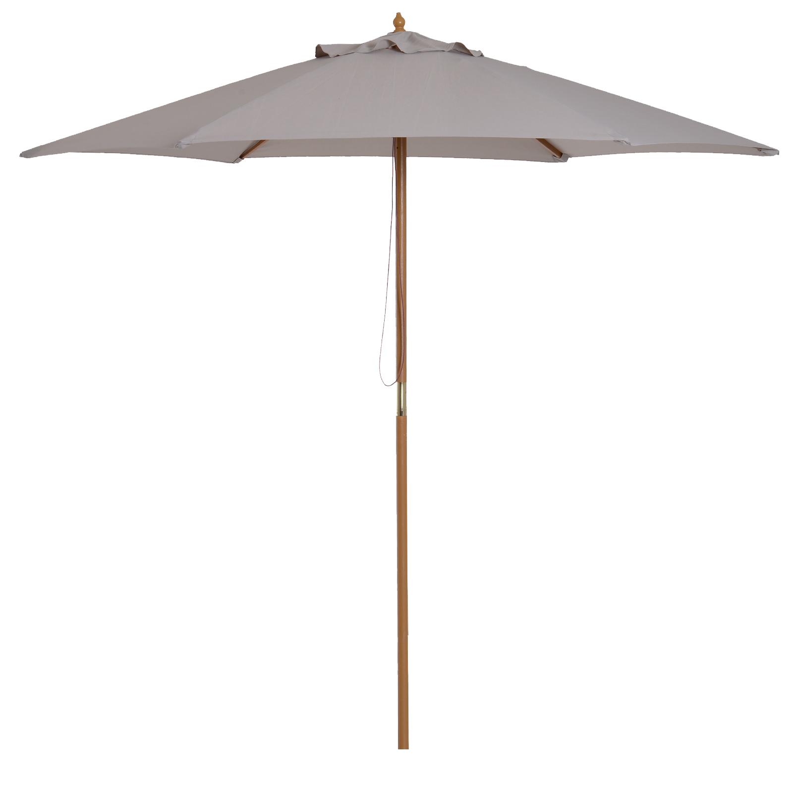 Parasol droit rond grande taille de jardin bambou gris D2,5cm