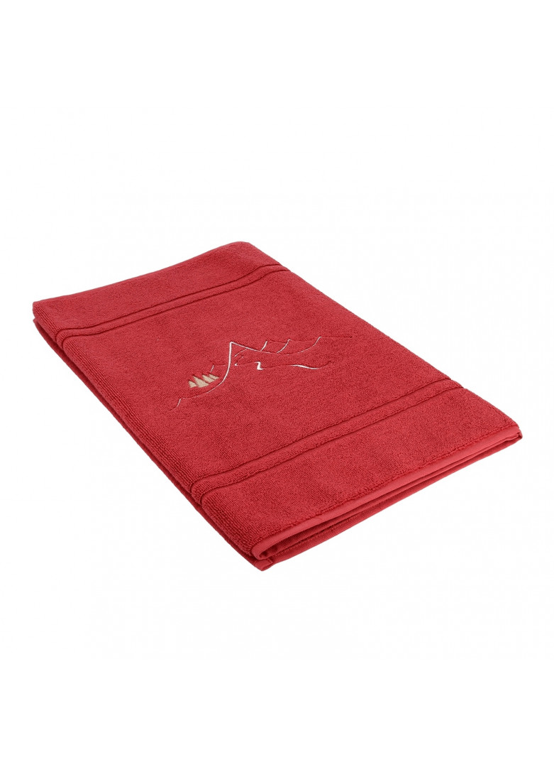 Tapis de bain en coton rouge 90x50 Tapis de bain en coton rouge 90x50