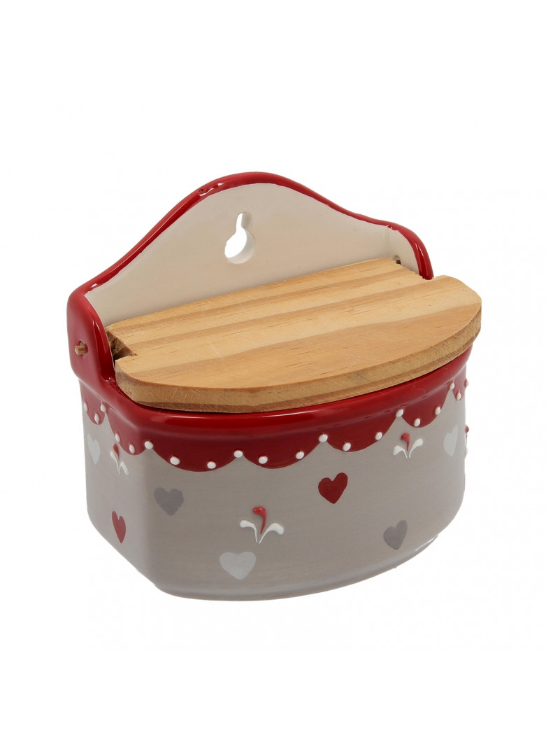 Pot à sel en céramique et bois Pot à sel en céramique et bois