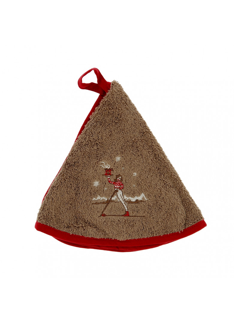 Torchon demi-lune en coton brun 50cm Torchon demi-lune en coton brun 50cm