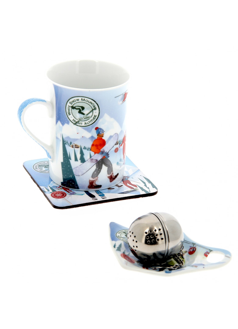 Set à thé mug, boule à thé, repose sachet Set à thé mug, boule à thé, repose sachet