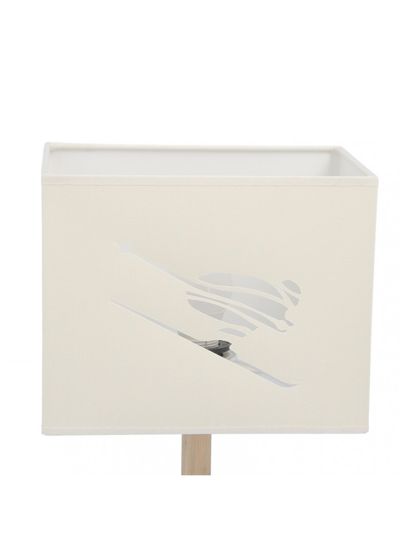 Abat-jour rectangulaire skieur en micro-découpe crème L20cm (photo) Abat-jour rectangulaire skieur en micro-découpe crème L20cm