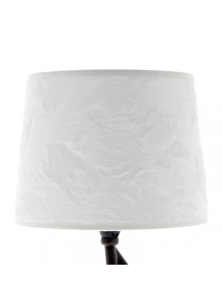 Abat-jour cylindrique fourrure blanche relief poil ras D20cm (photo) Abat-jour cylindrique fourrure blanche relief poil ras D20cm