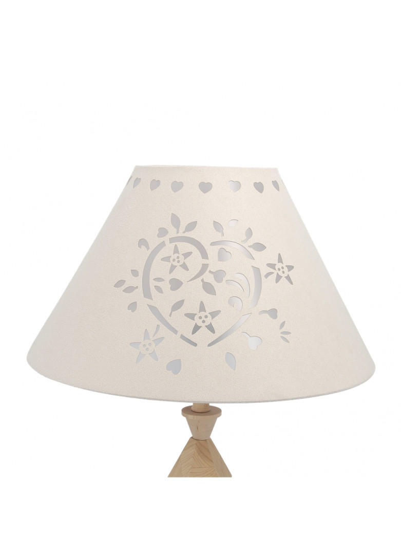 Abat-jour conique coeur edelweiss crème D40cm (photo) Abat-jour conique coeur edelweiss crème D40cm