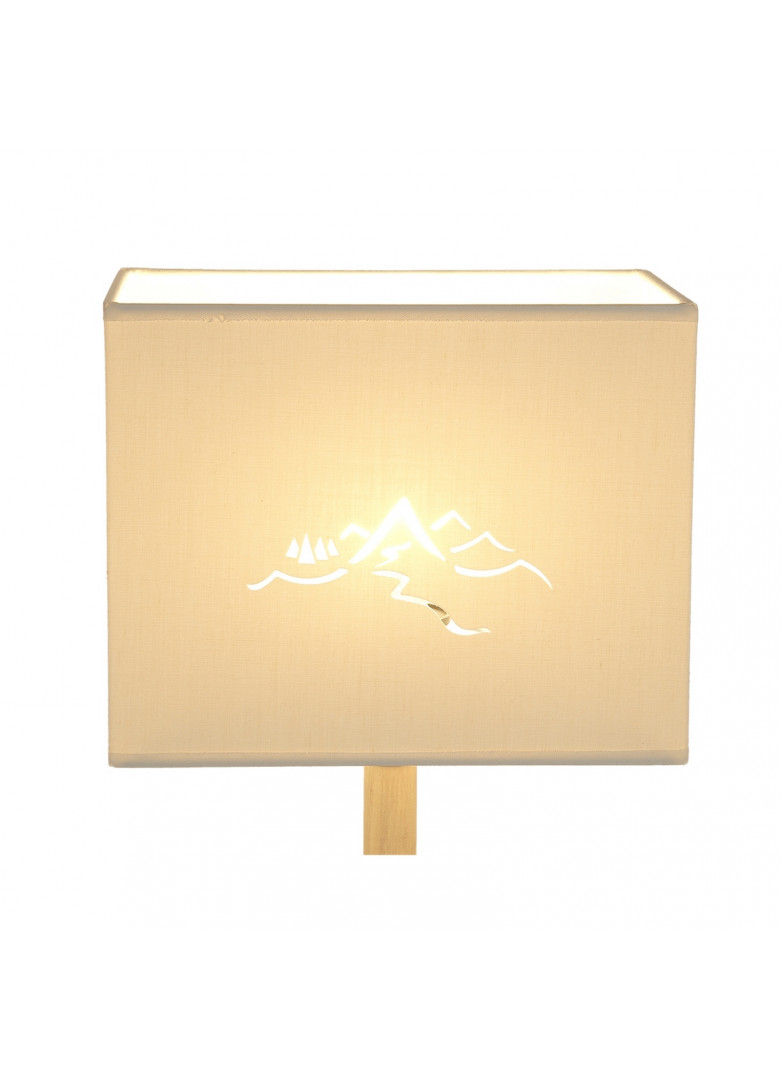 Abat-jour rectangulaire montagne en micro-découpe crème L20cm (photo) Abat-jour rectangulaire montagne en micro-découpe crème L20cm