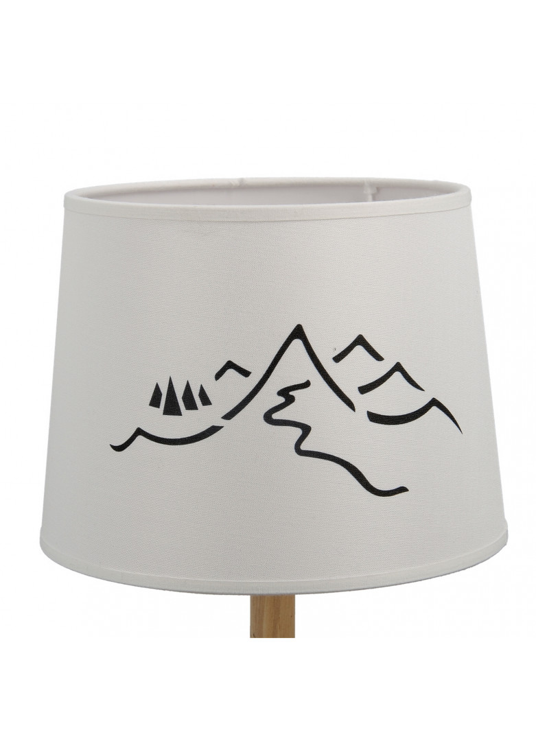 Abat-jour cylindrique montagne en impression blanc D20cm (photo) Abat-jour cylindrique montagne en impression blanc D20cm