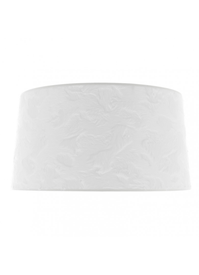Abat-jour cylindrique fourrure blanche relief poil ras D40cm (photo) Abat-jour cylindrique fourrure blanche relief poil ras D40cm