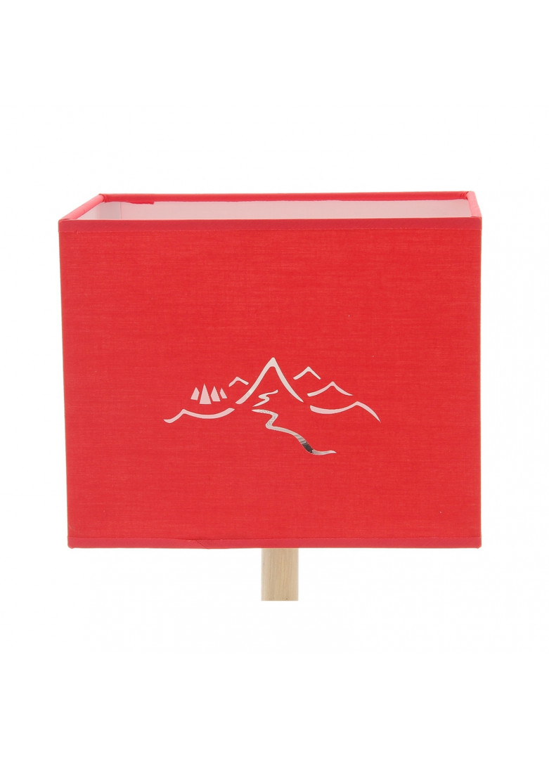 Abat-jour rectangulaire montagne en micro-découpe rouge L20cm (photo) Abat-jour rectangulaire montagne en micro-découpe rouge L20cm