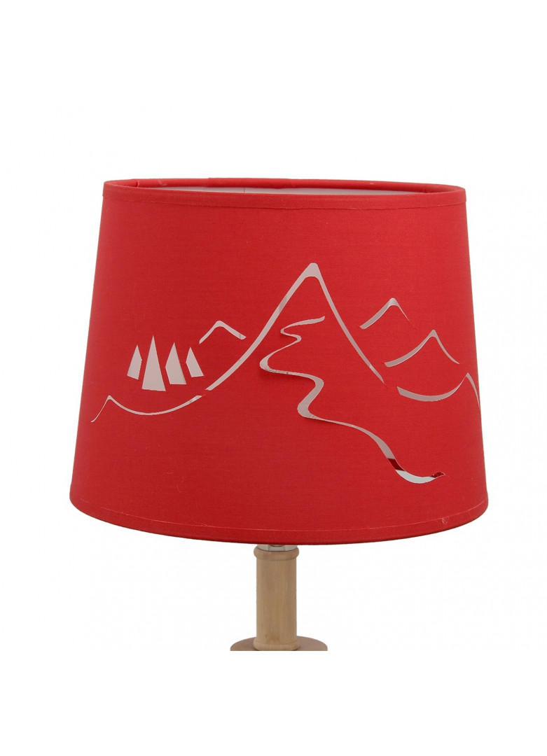 Abat-jour cylindrique montagne en micro-découpe rouge D20cm (photo) Abat-jour cylindrique montagne en micro-découpe rouge D20cm