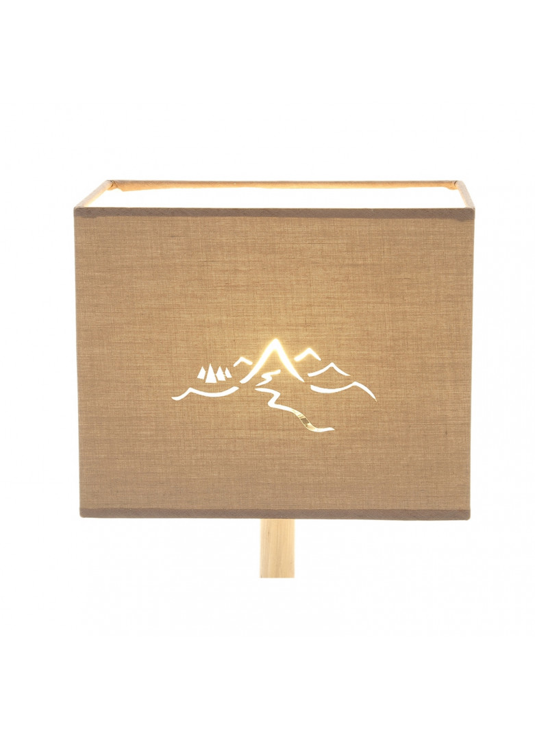 Abat-jour rectangulaire montagne en micro-découpe taupe L20cm (photo) Abat-jour rectangulaire montagne en micro-découpe taupe L20cm