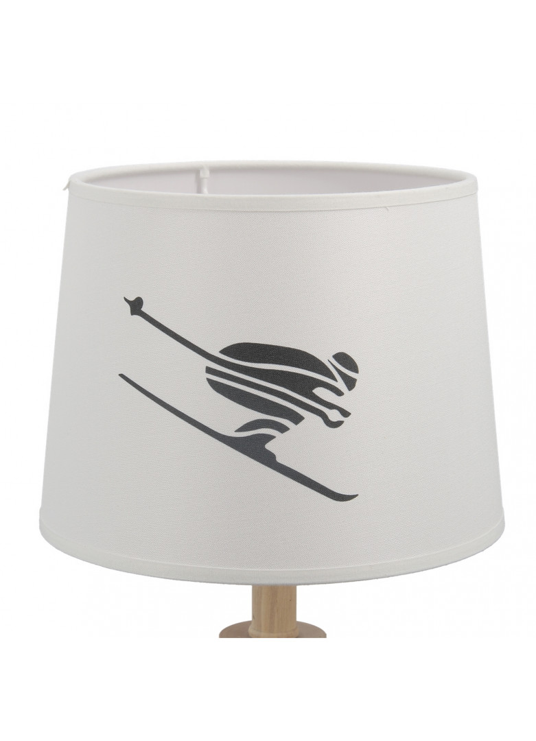 Abat-jour cylindrique de skieur en impression blanche D20cm (photo) Abat-jour cylindrique de skieur en impression blanche D20cm