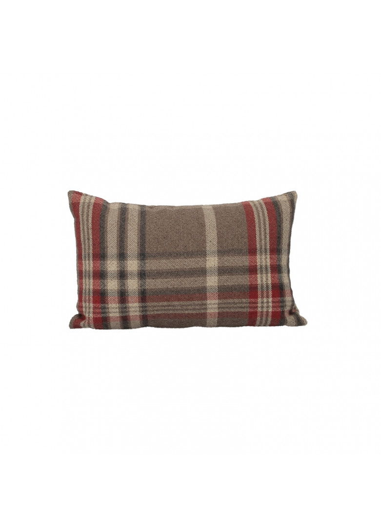 Housse coussin écossais rectangulaire rouge 50x30 (photo) Housse coussin écossais rectangulaire rouge 50x30