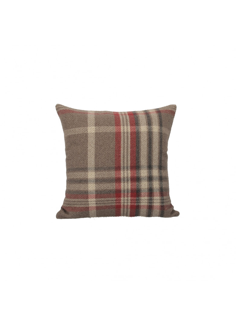 Housse coussin écossais rouge carré 40x40 (photo) Housse coussin écossais rouge carré 40x40