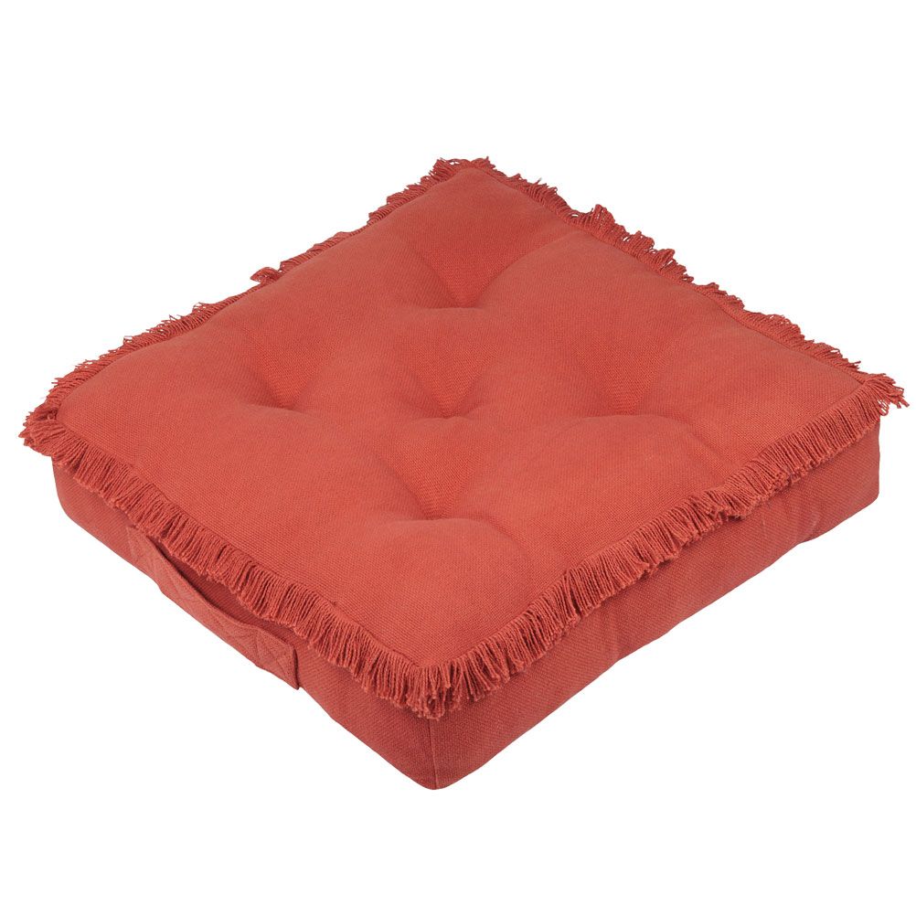 Coussin de sol en coton terracotta 45x45 Coussin de sol en coton terracotta 45x45
