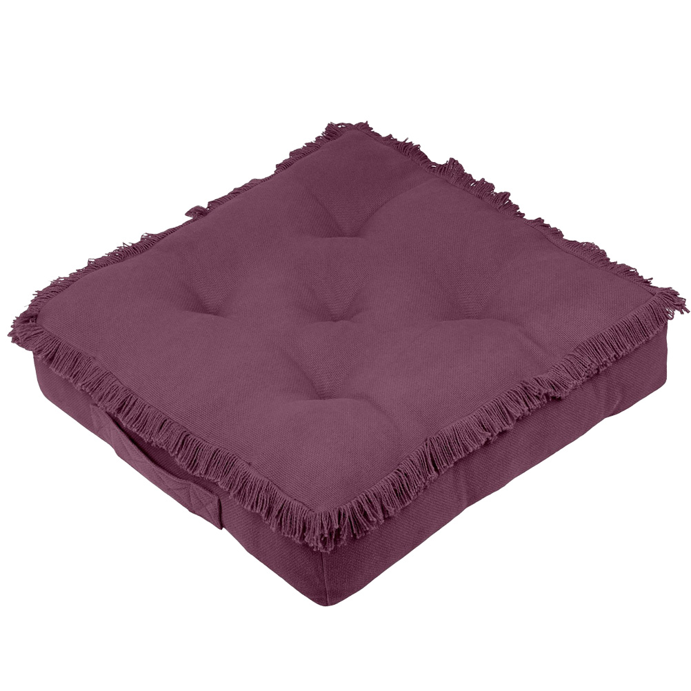 Coussin de sol en coton cassis 45x45 (photo) Coussin de sol en coton cassis 45x45