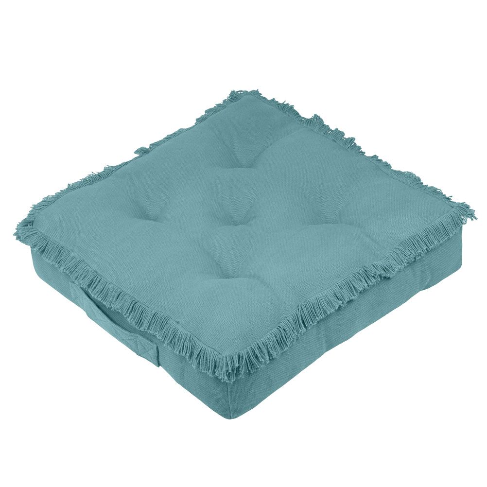 Coussin de sol en coton bleu 45x45 (photo) Coussin de sol en coton bleu 45x45