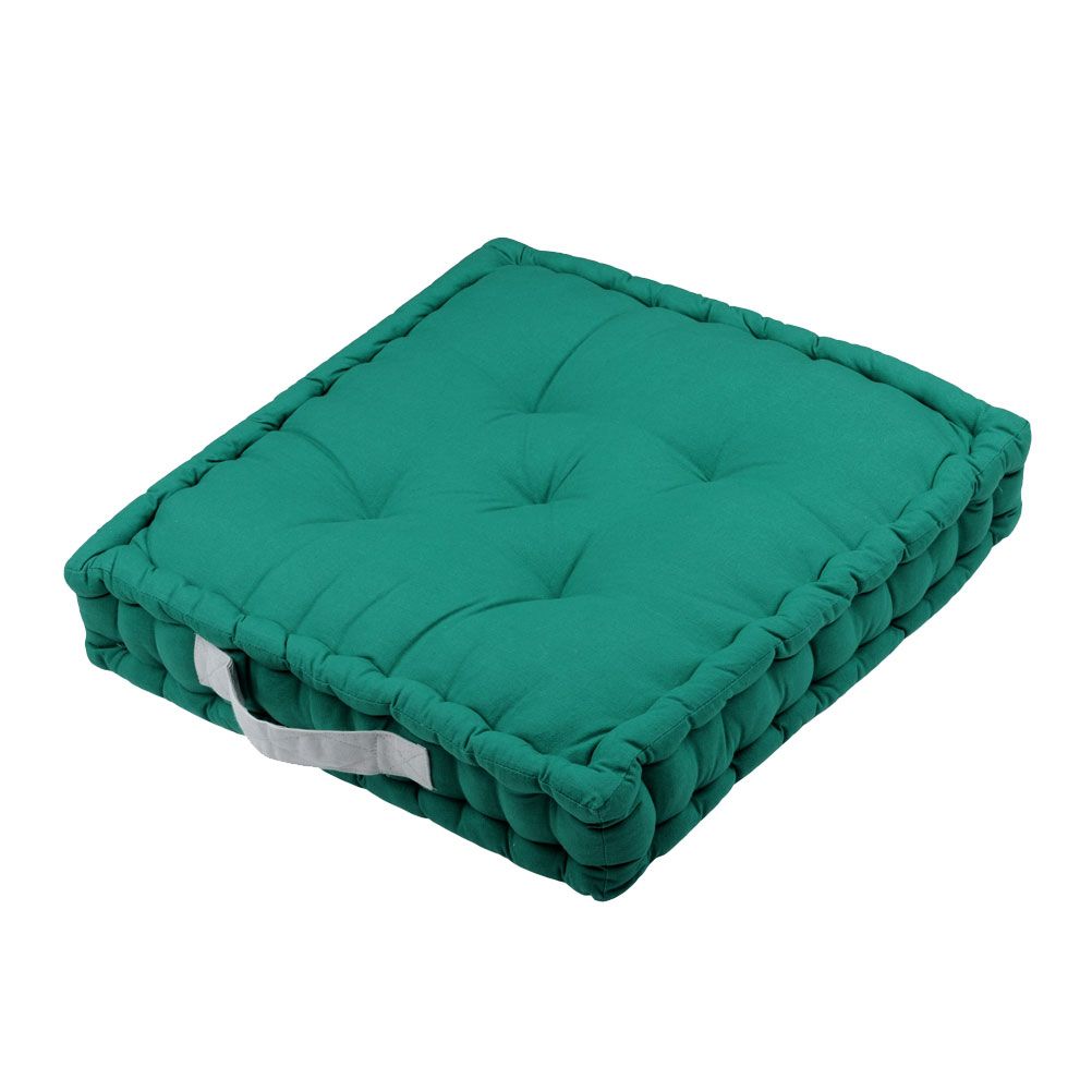 Coussin de sol en coton vert émeraude 45x45 Coussin de sol en coton vert émeraude 45x45