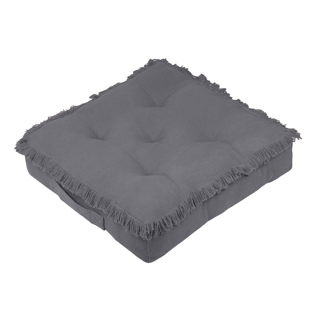 Coussin de sol en coton gris 45x45 Coussin de sol en coton gris 45x45