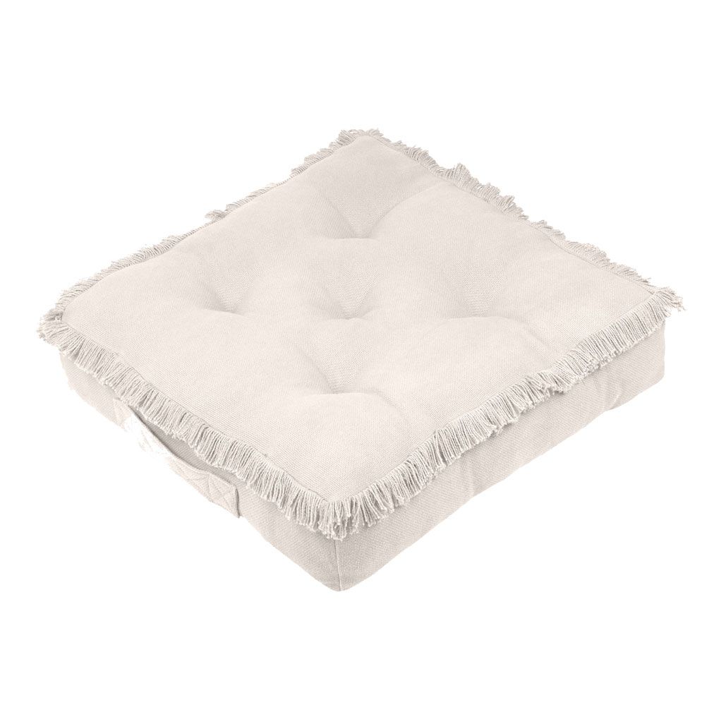 Coussin de sol en coton beige 45x45 Coussin de sol en coton beige 45x45