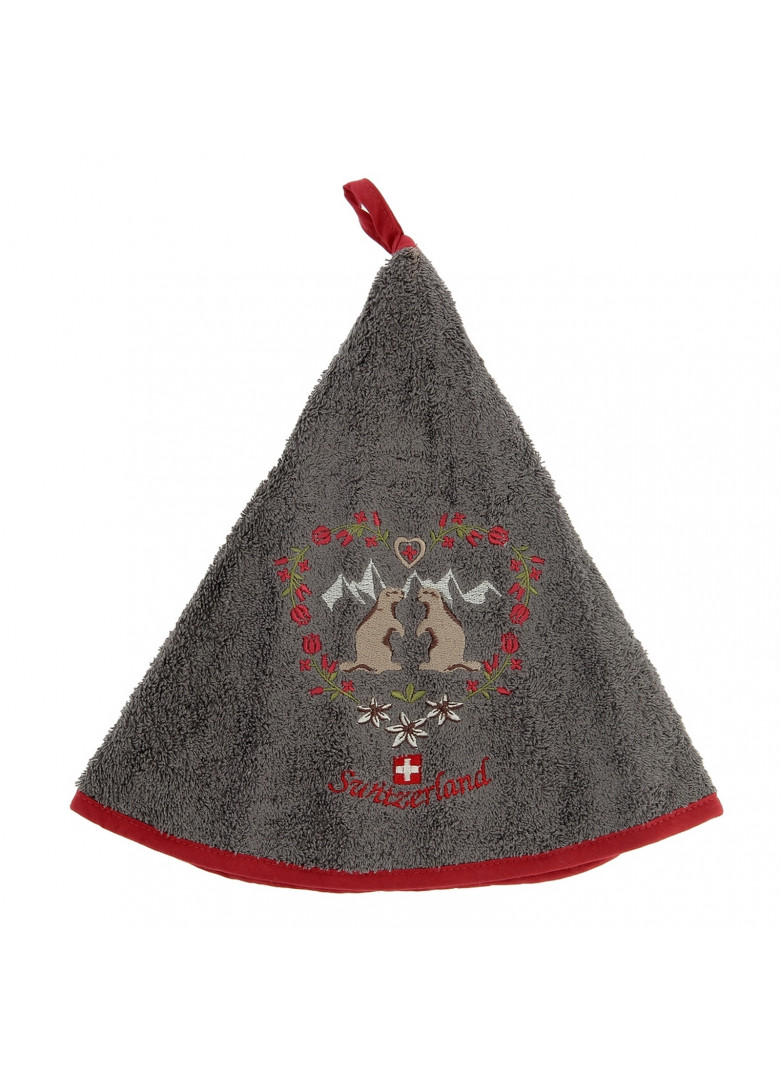 Torchon demi-lune Switzerland gris 70cm Torchon demi-lune Switzerland gris 70cm