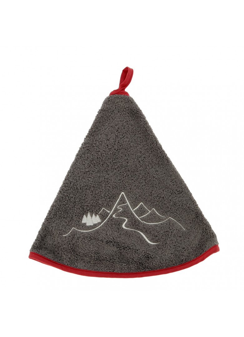 Torchon demi-lune en coton gris 70cm Torchon demi-lune en coton gris 70cm