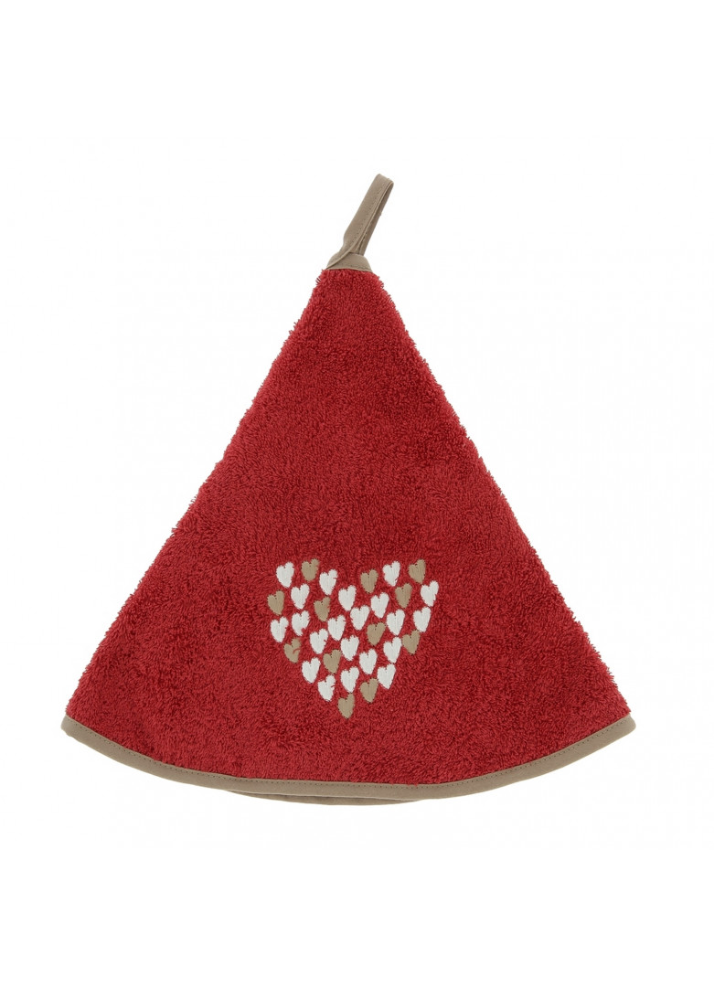 Torchon demi-lune new coeur rouge 70cm Torchon demi-lune new coeur rouge 70cm