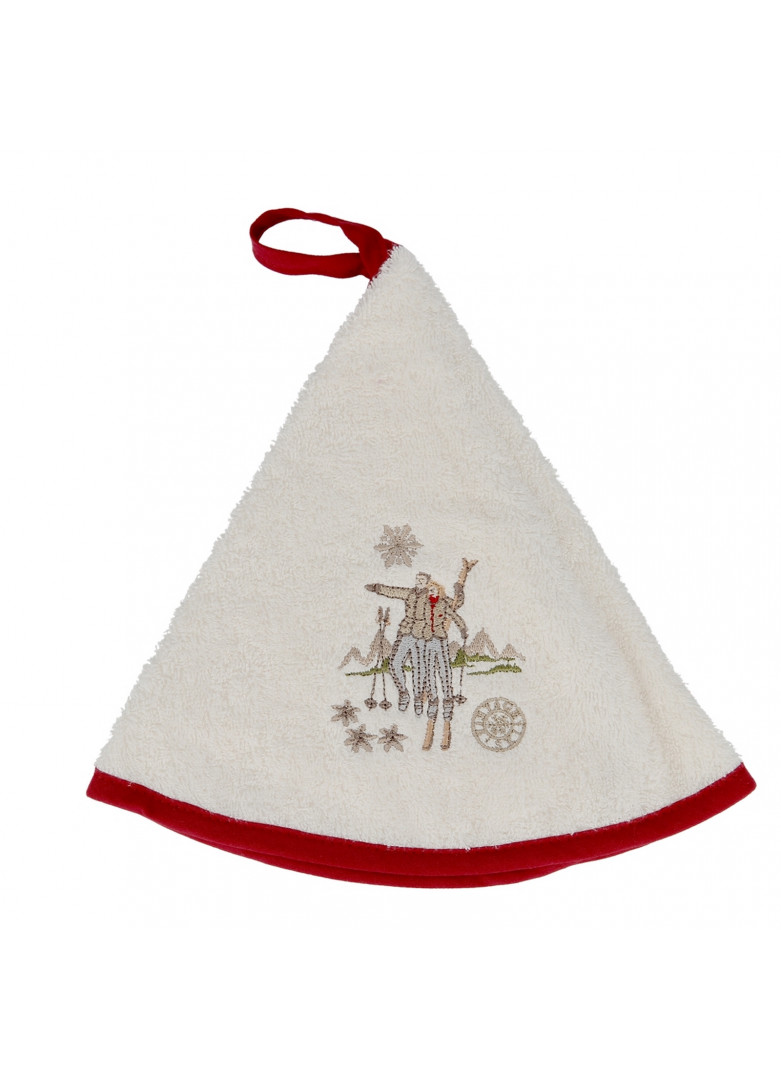 Torchon demi-lune en coton crème 50cm Torchon demi-lune en coton crème 50cm