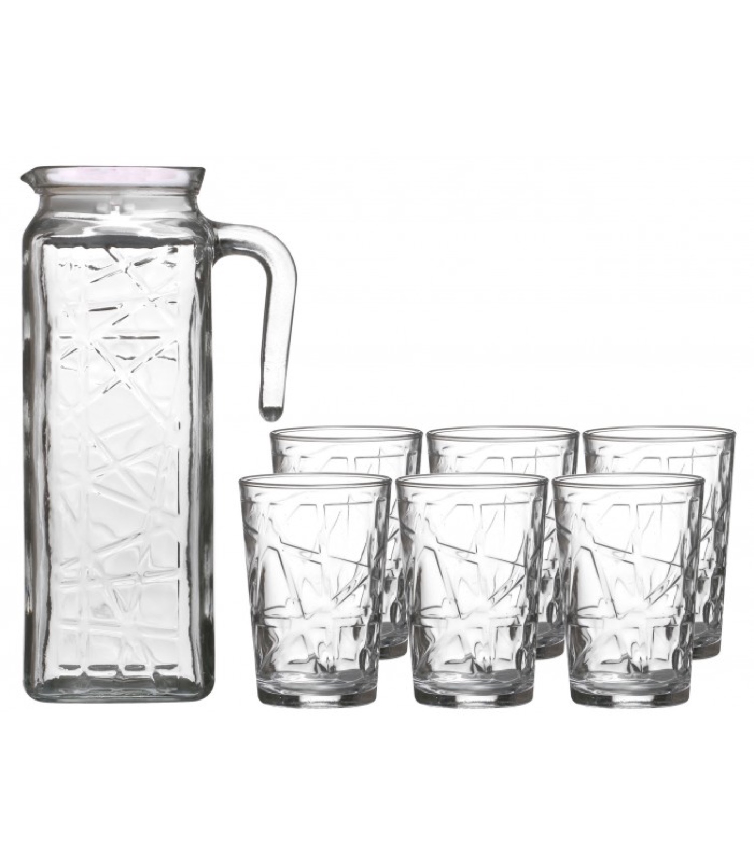 Coffret jus de fruit 6 verres + 1 carafe en verre Coffret jus de fruit 6 verres + 1 carafe en verre