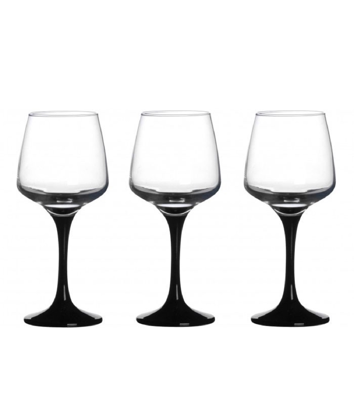 Verre à vin sur pied noir opaque 29,5cl - Lot de 3