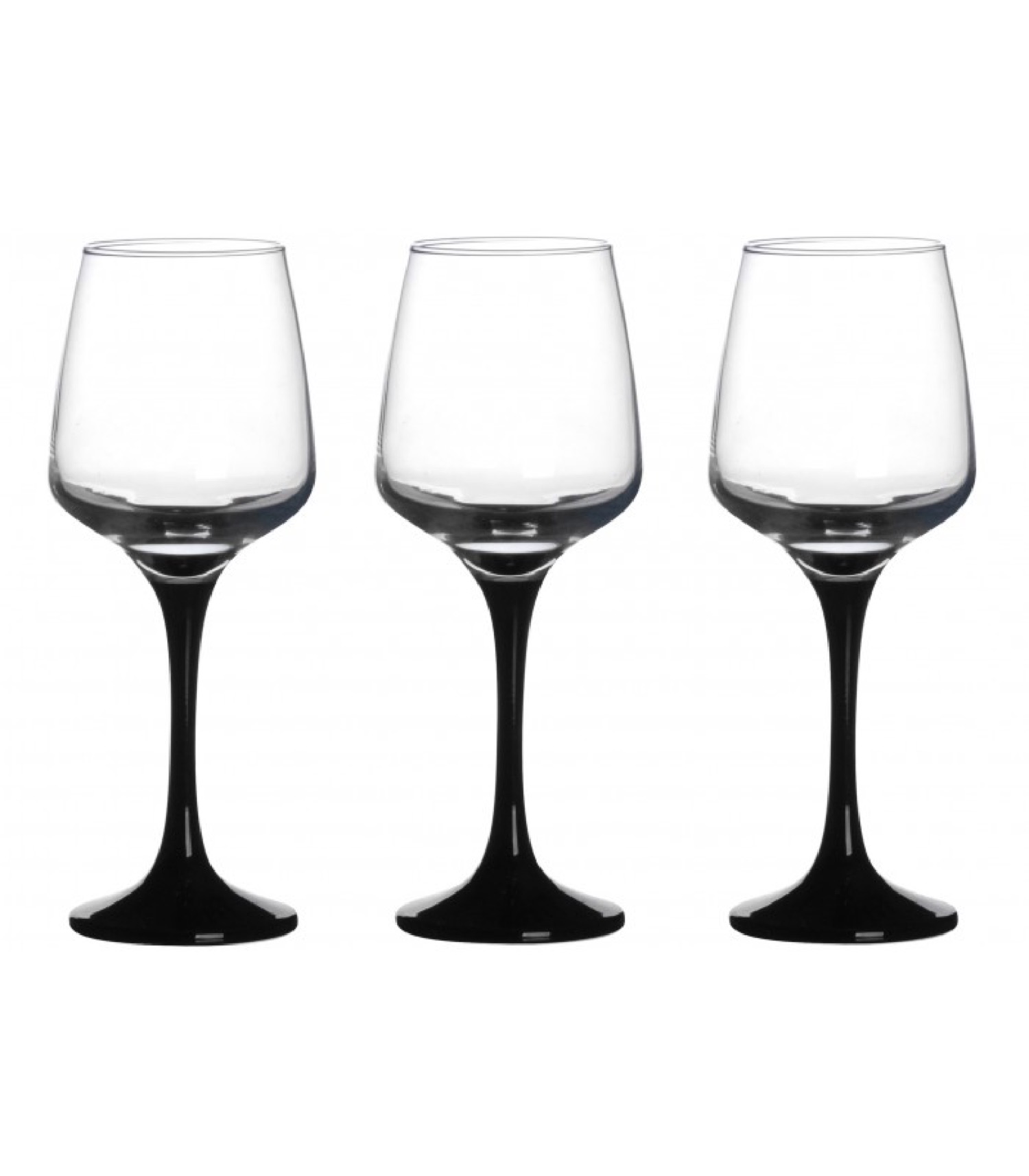 Verre à eau sur pied noir opaque 33cl - Lot de 3 Verre à eau sur pied noir opaque 33cl - Lot de 3