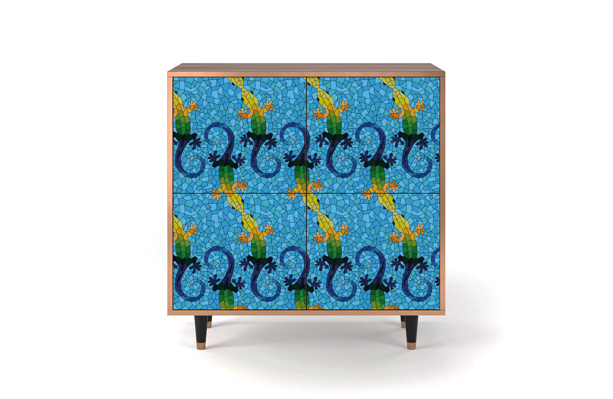 Buffet bleu 94cm 4 portes Buffet bleu 94cm 4 portes