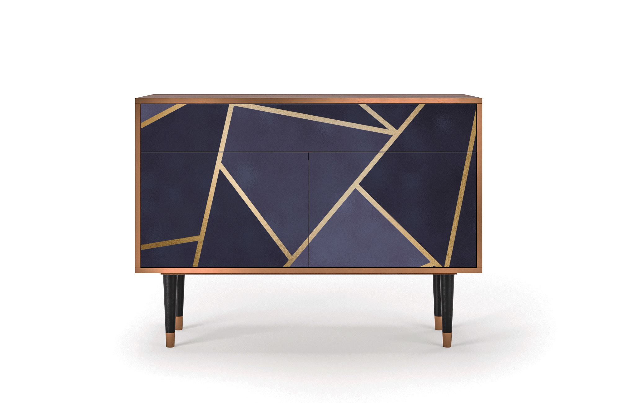 Buffet bleu et jaune 115cm 1 tiroir et 2 portes Buffet bleu et jaune 115cm 1 tiroir et 2 portes