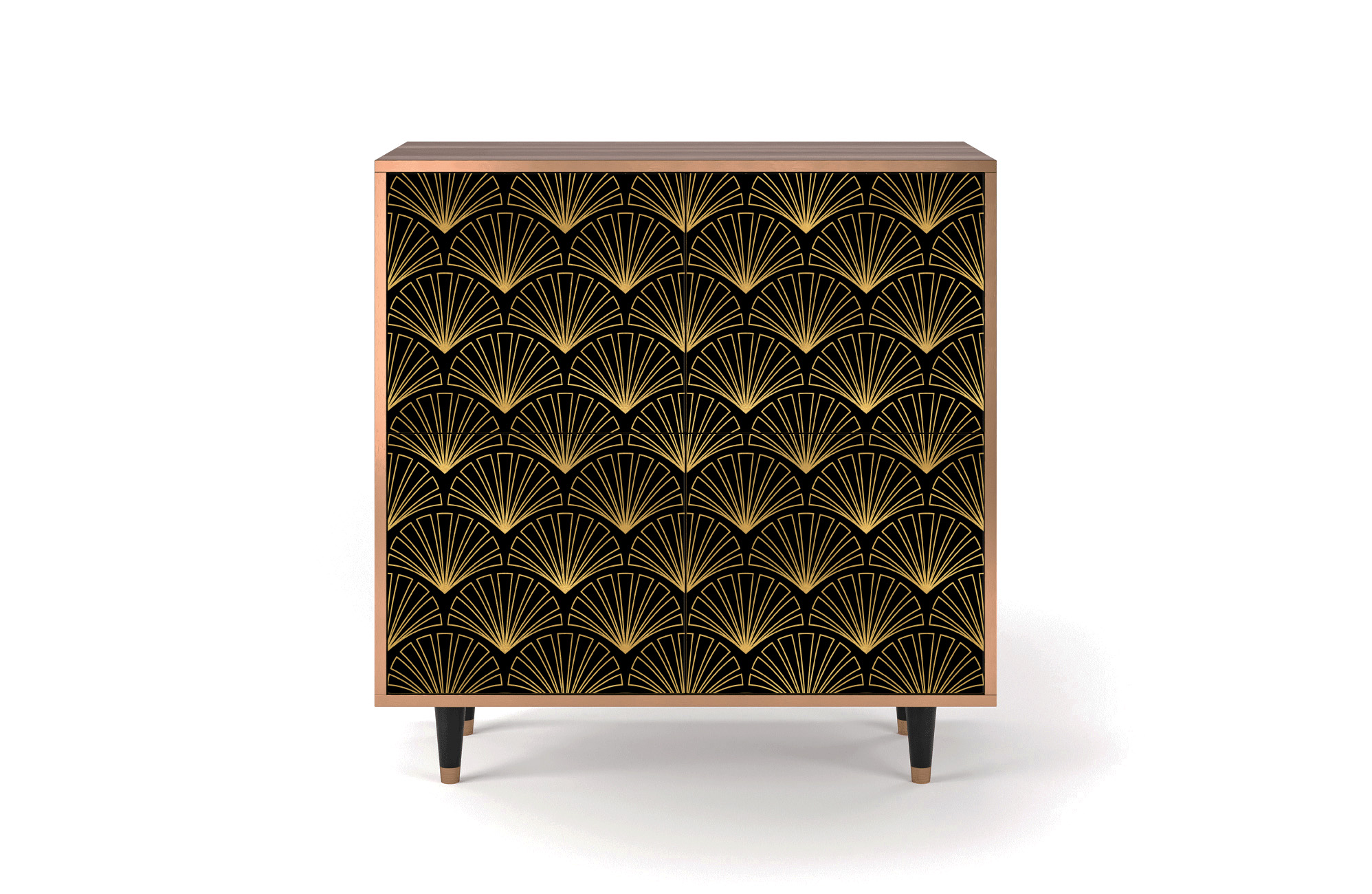 Buffet noir et jaune 94cm 4 portes Buffet noir et jaune 94cm 4 portes