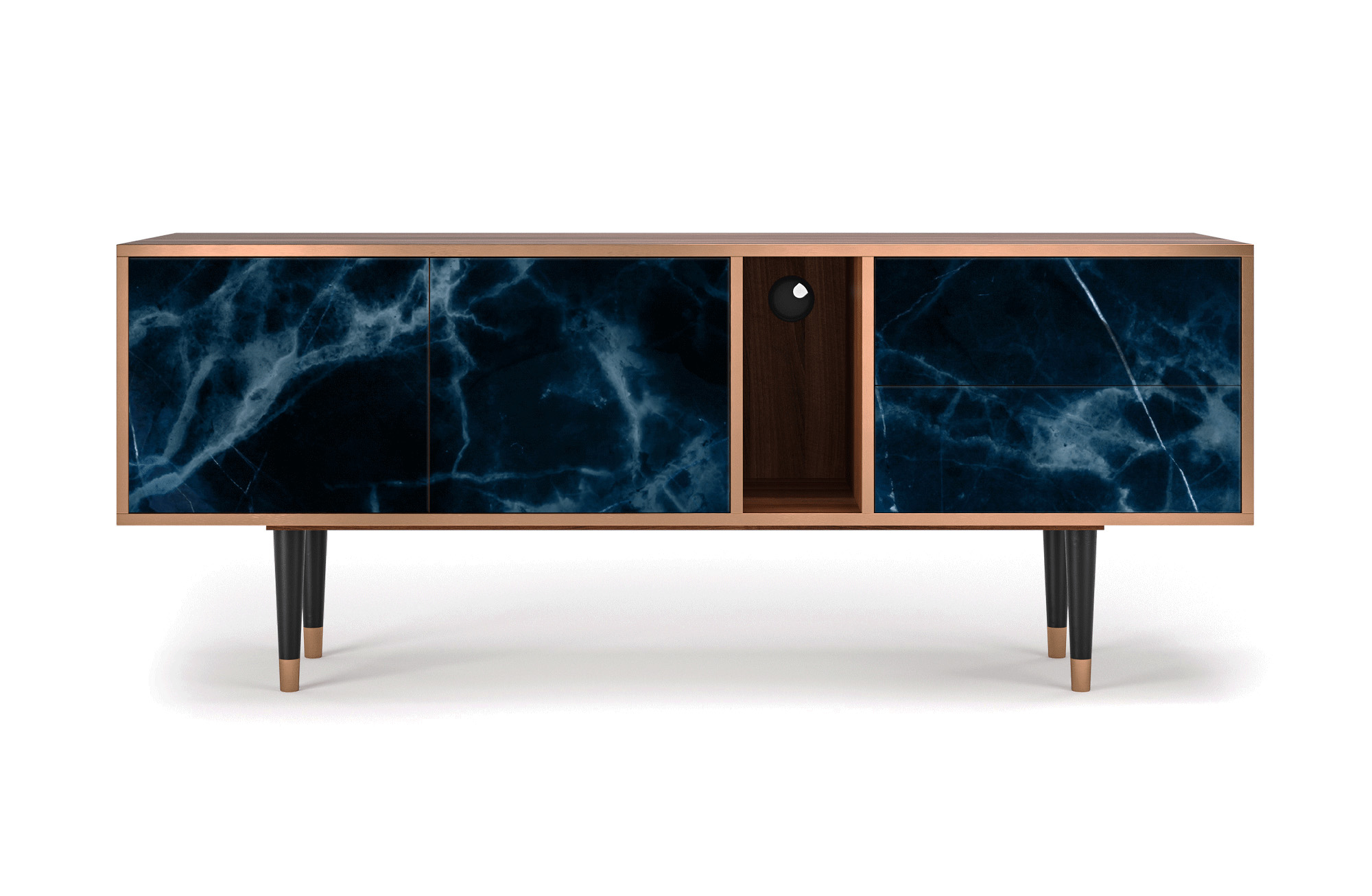 Meuble TV bleu foncé 170cm 2 tiroirs et 2 portes (photo) Meuble TV bleu foncé 170cm 2 tiroirs et 2 portes