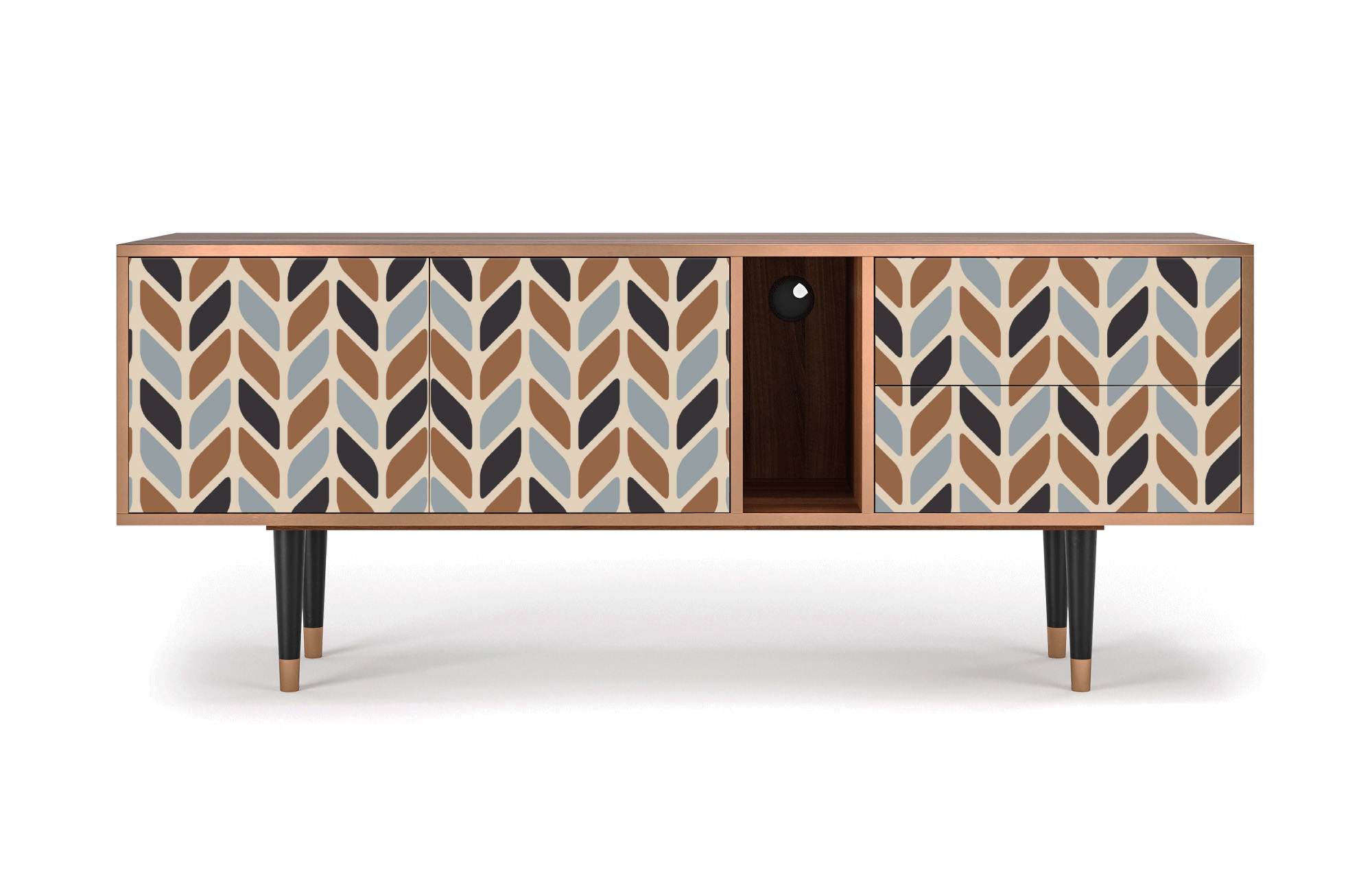 Meuble TV multicolore 170cm 2 tiroirs et 2 portes