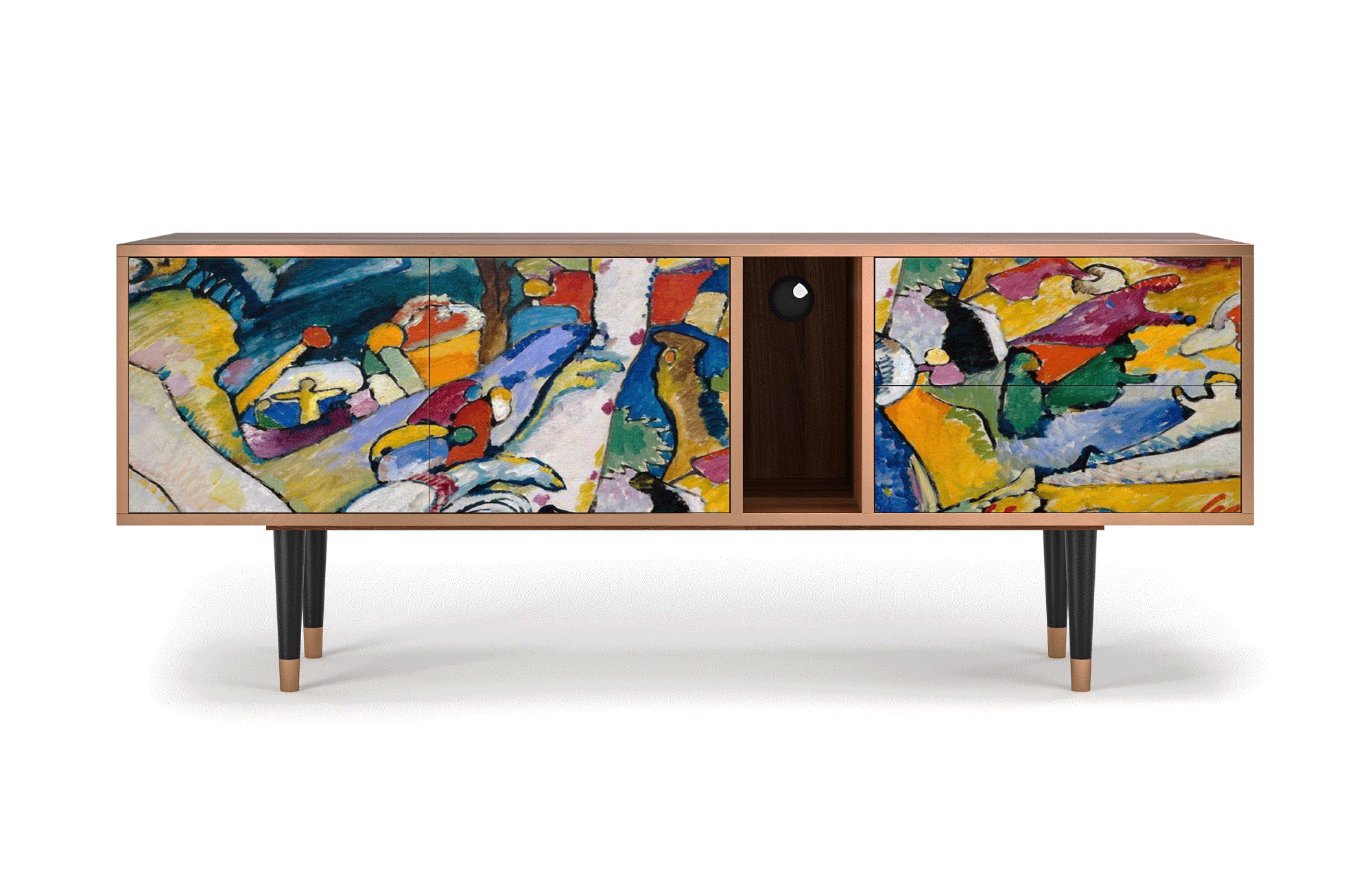Meuble TV multicolore 170cm 2 tiroirs et 2 portes