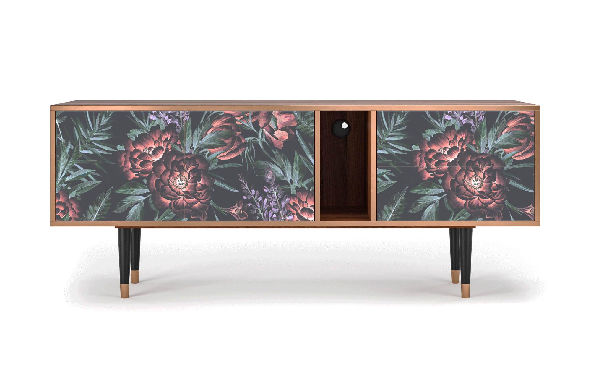 Meuble TV multicolore 170cm 2 tiroirs et 2 portes