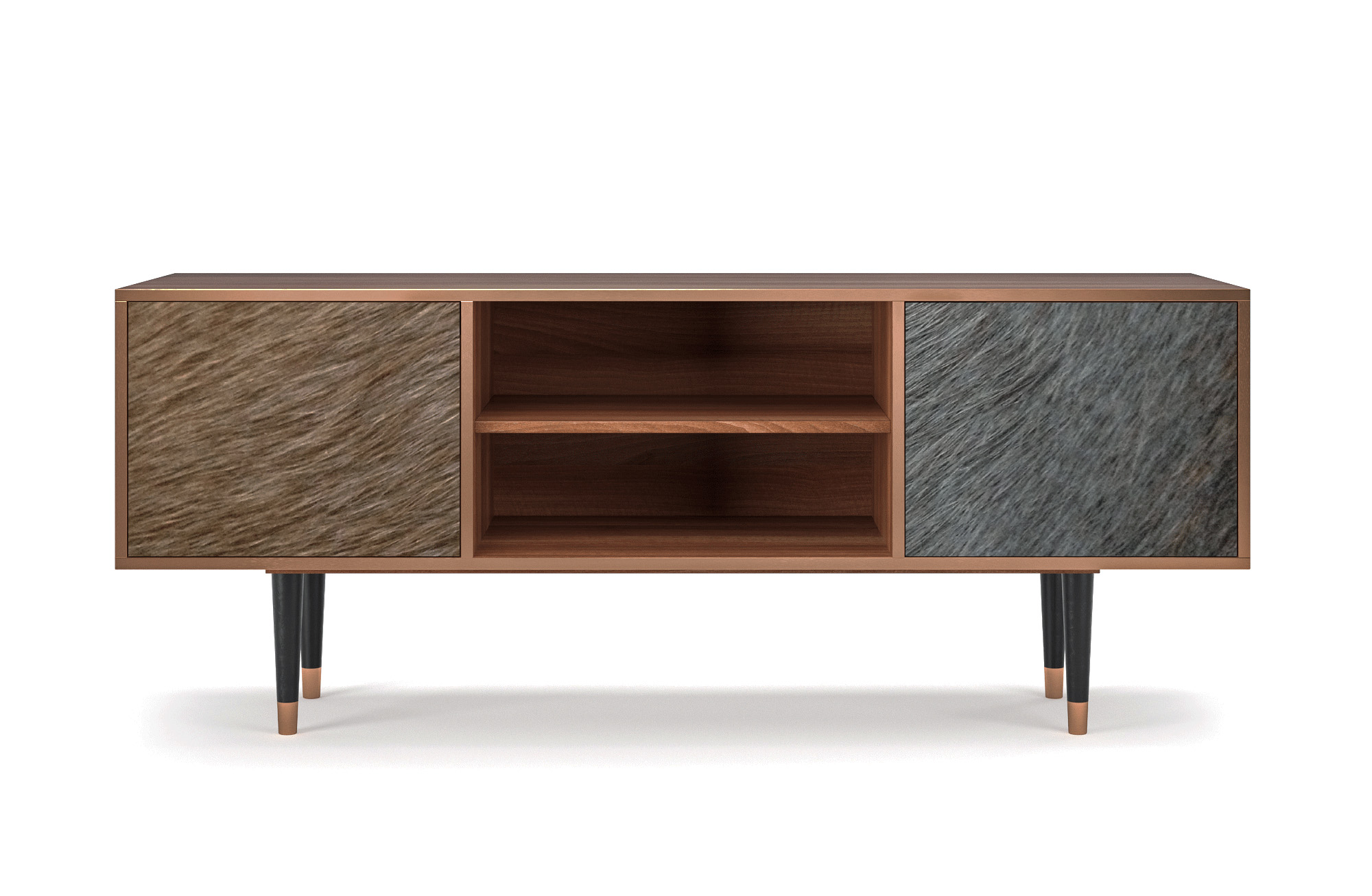 Meuble TV marron 170cm 2 portes