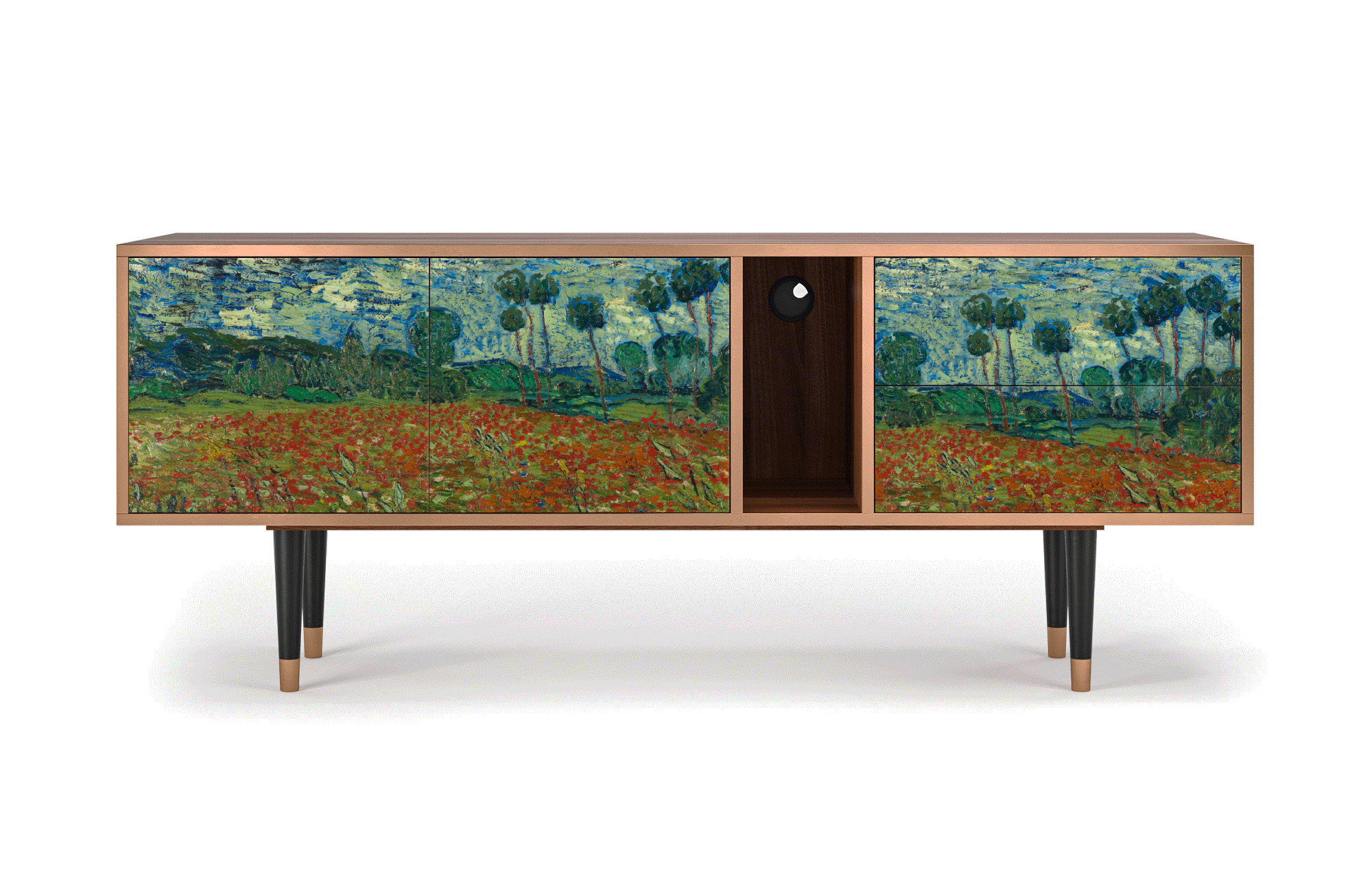 Meuble TV multicolore 170cm 2 tiroirs et 2 portes