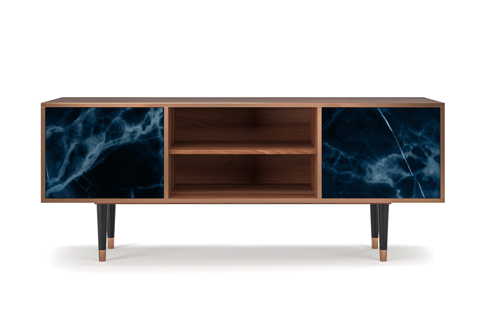 Meuble TV bleu foncé 170cm 2 portes (photo) Meuble TV bleu foncé 170cm 2 portes