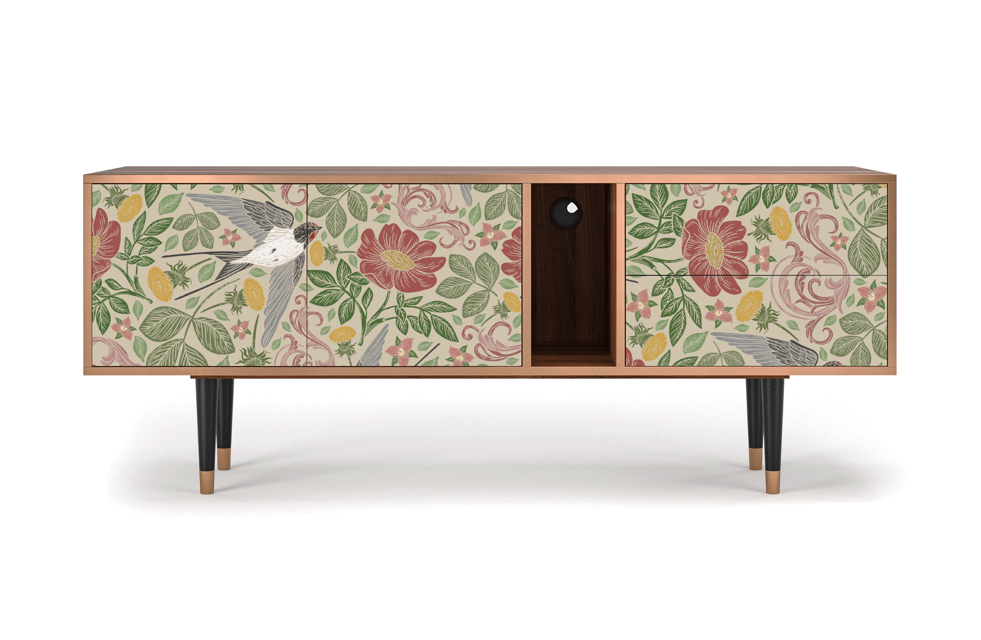 Meuble TV multicolore 170cm 2 tiroirs et 2 portes
