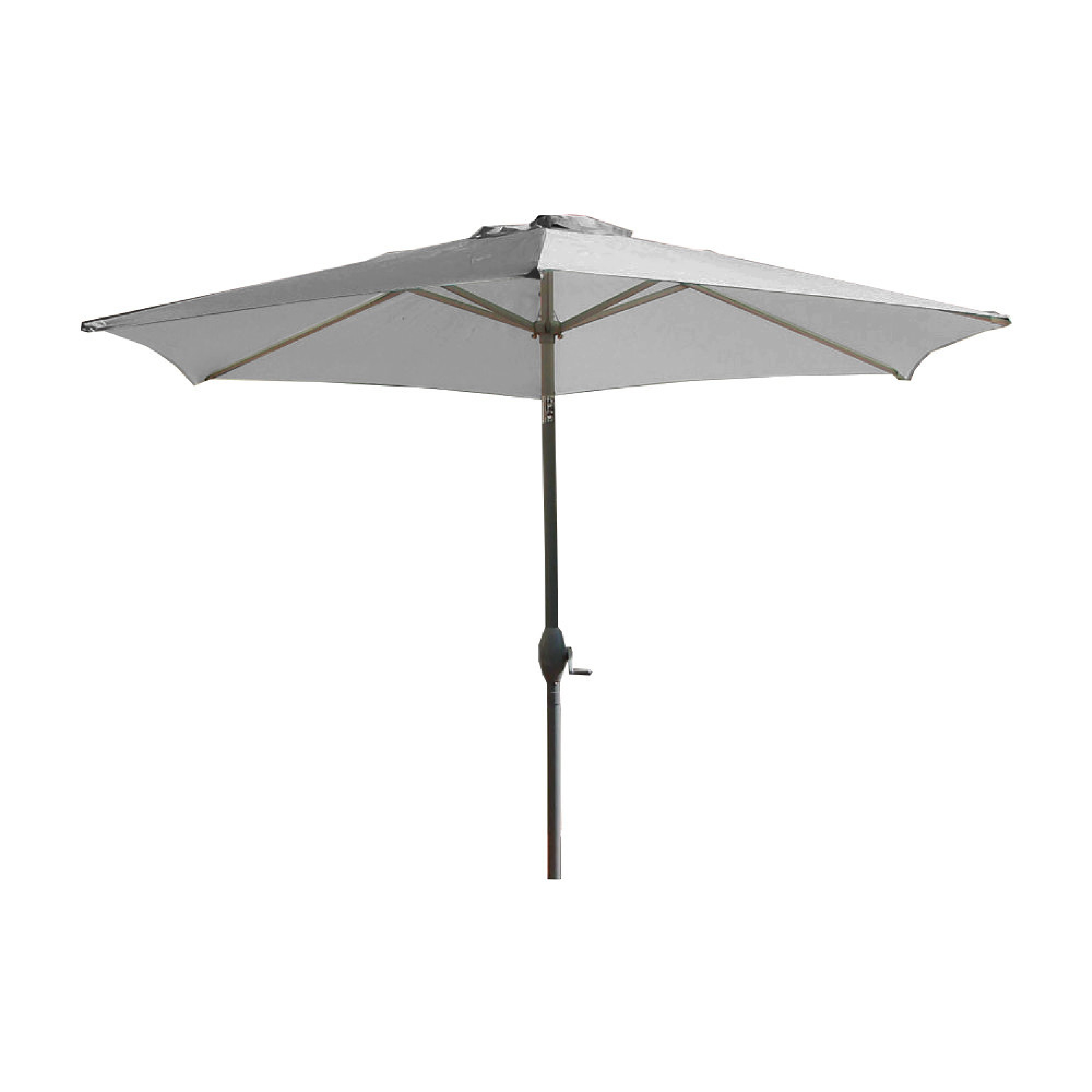 Parasol avec mât en aluminium et toile grise