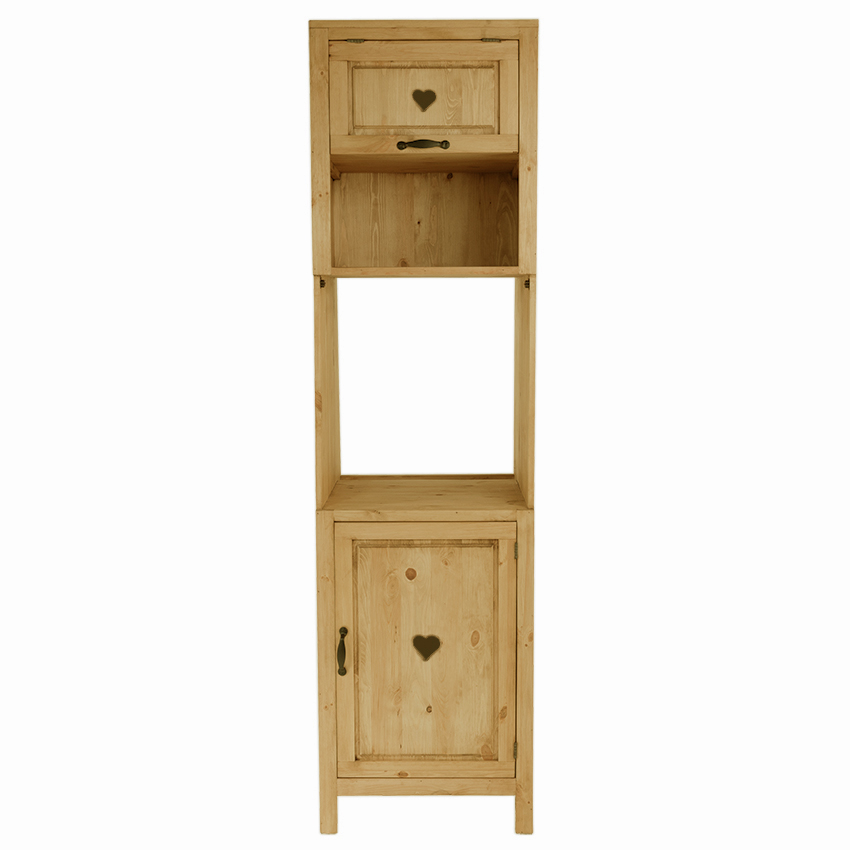 Colonne four encastrable pin massif porte coeur ouverture droite Colonne four encastrable pin massif porte coeur ouverture droite