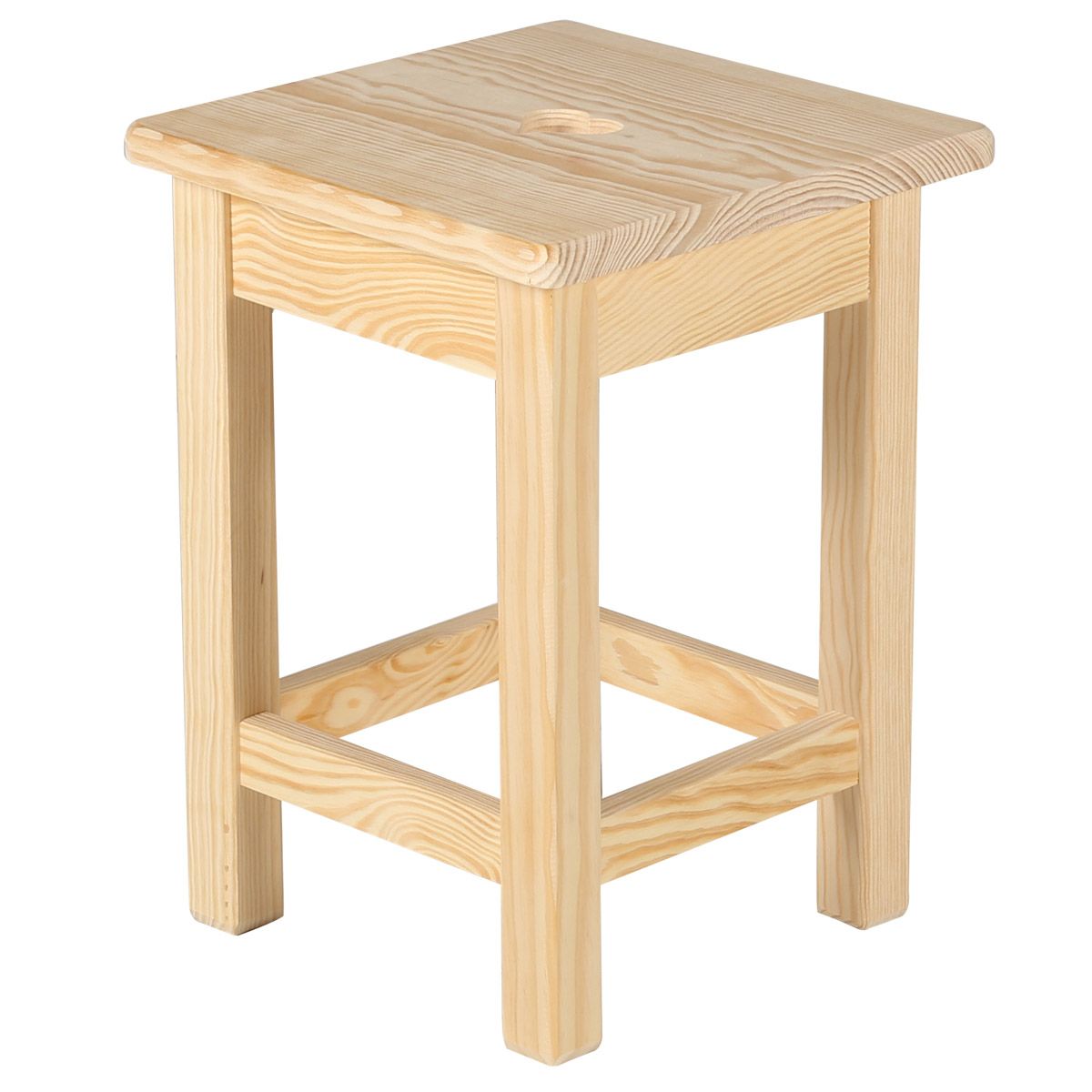 Tabouret carré en pin massif brut (photo) Tabouret carré en pin massif brut