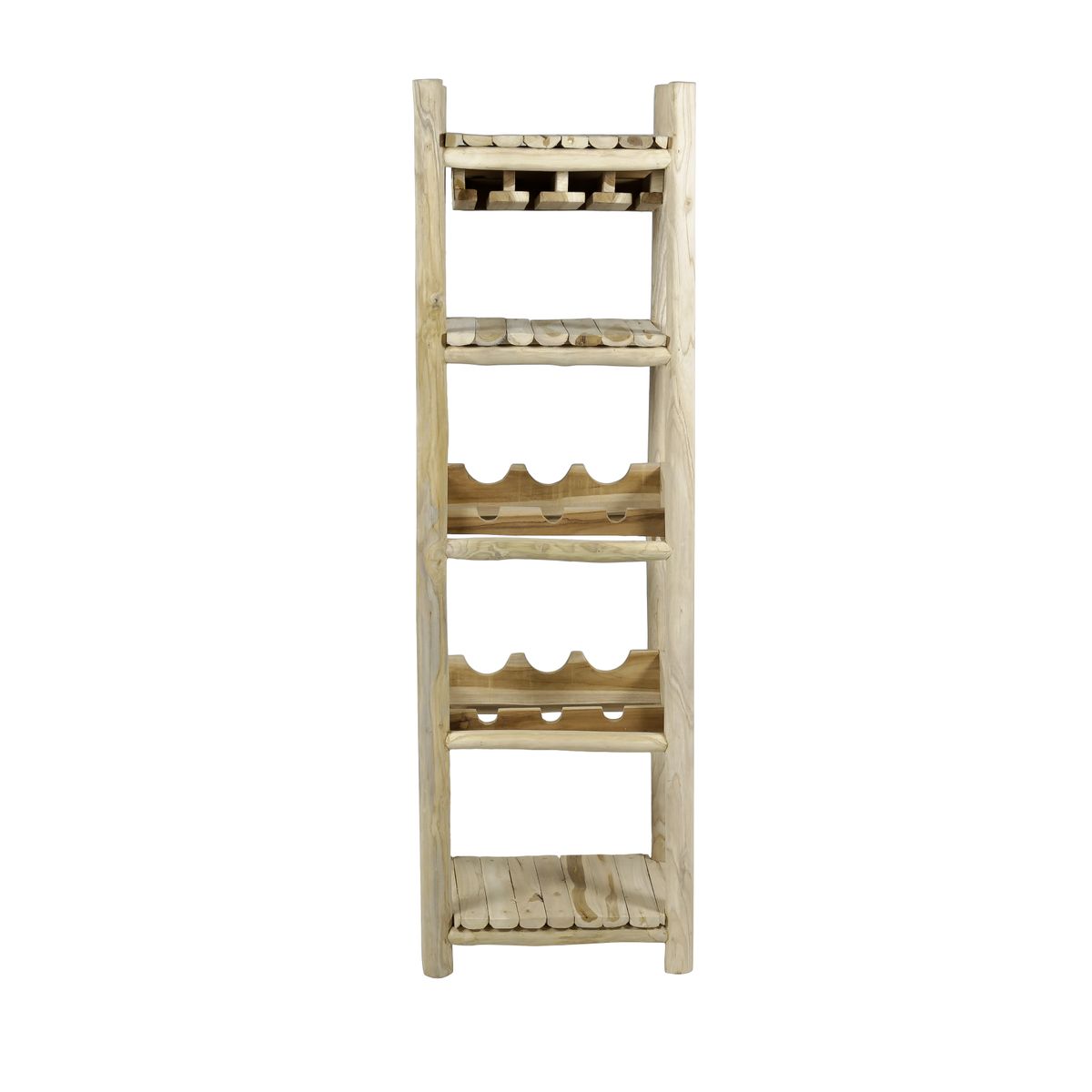 Porte-bouteilles en teck 4 niches (photo) Porte-bouteilles en teck 4 niches